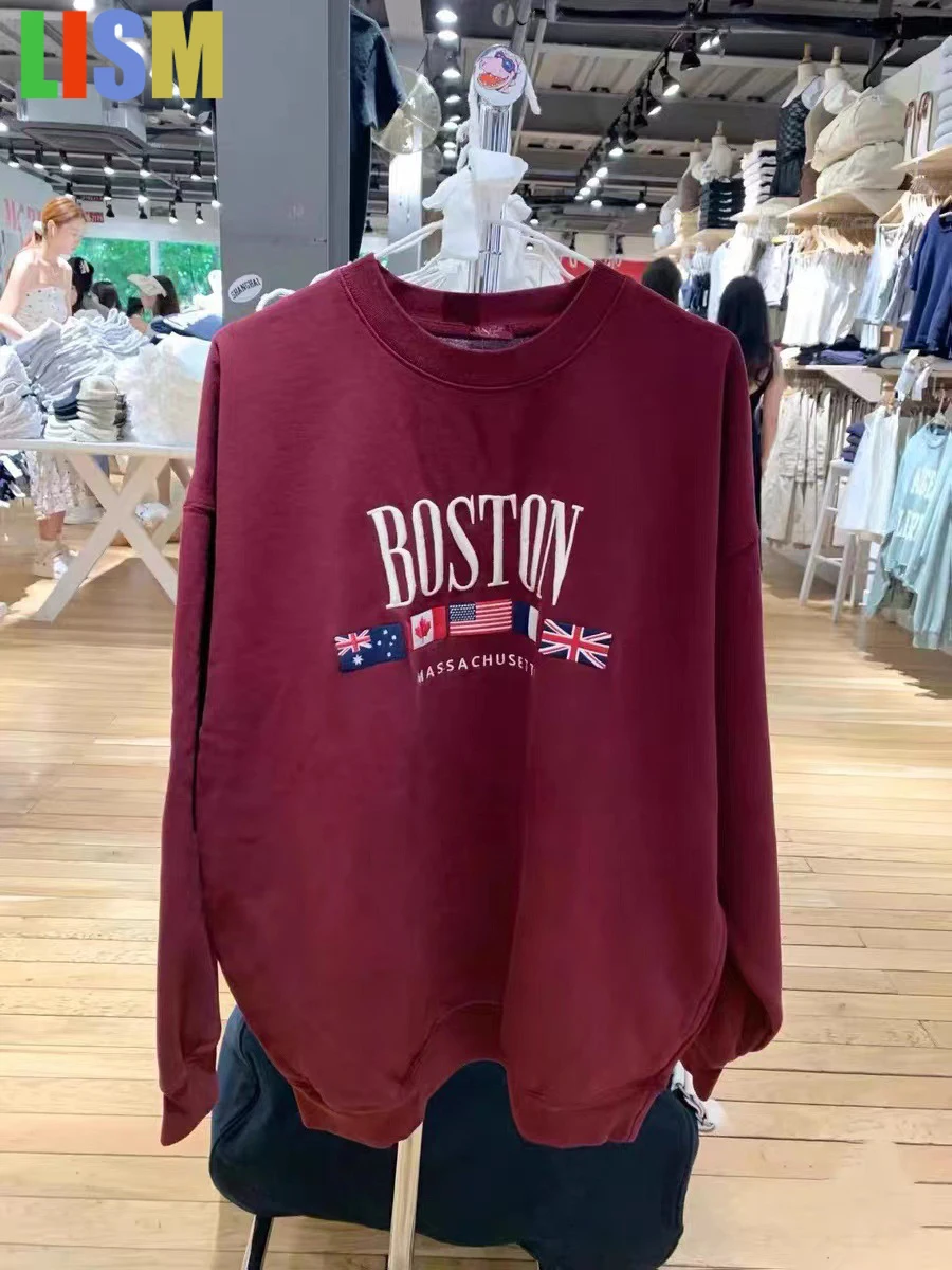 LISM women's winter clothes y2k sweatshirt 2025 Letter Embroidery Sweatshirts Women O-neck Flag Long Sleeve Vintage Harajuku
LISM women's winter clothes y2k sweatshirt 2025 Letter Embroidery Sweatshirts Women O-neck Flag Long Sleeve Vintage Harajuku
