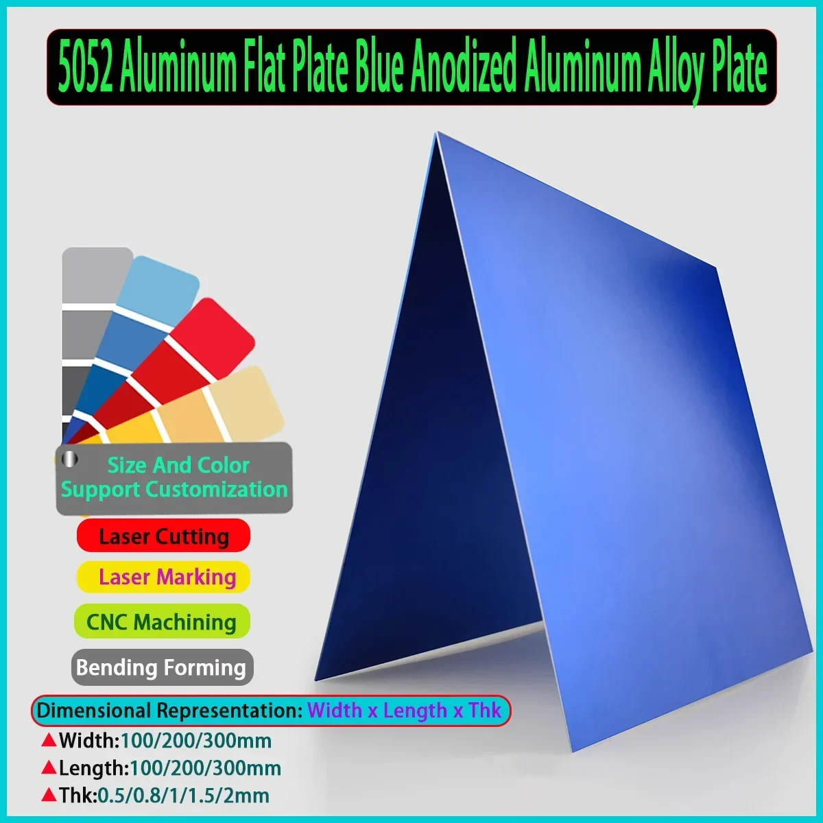 5052 Blue Anodized Aluminum Plate Laser Cutting Aluminum Alloy Panel, Thk 0.5/0.8/1/1.5/2mm W/L 100/200/300mm
5052 Blue Anodized Aluminum Plate Laser Cutting Aluminum Alloy Panel, Thk 0.5/0.8/1/1.5/2mm W/L 100/200/300mm