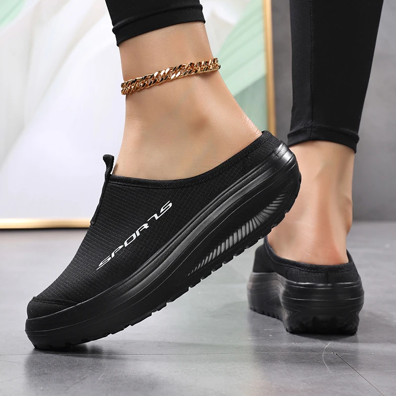 Women Half Slippers Spring and Autumn Casual Slip in Mesh Shoes Breathable and Lightweight Black Thick Soled Shoes Women's Sizes
Women Half Slippers Spring and Autumn Casual Slip in Mesh Shoes Breathable and Lightweight Black Thick Soled Shoes Women's Sizes
