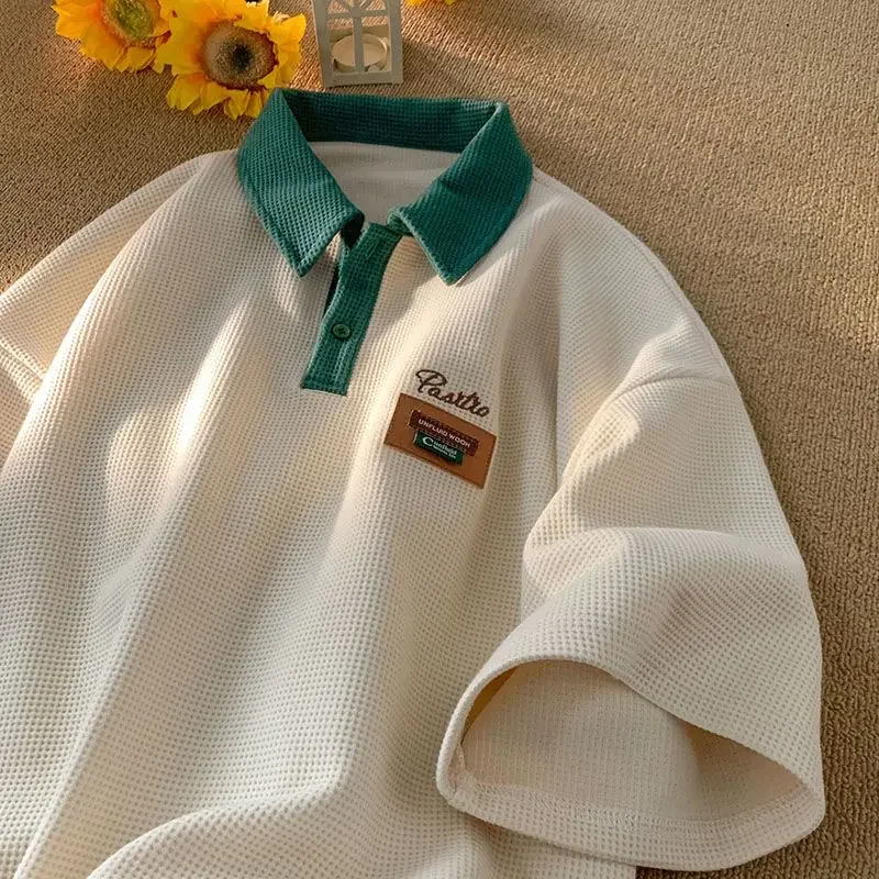 Hip Hop American Street Men and Women Trendy Personality Polo Shirt Short sleeved Summer Waffle Vintage Casual Tops harajuku y2k
Hip Hop American Street Men and Women Trendy Personality Polo Shirt Short sleeved Summer Waffle Vintage Casual Tops harajuku y2k