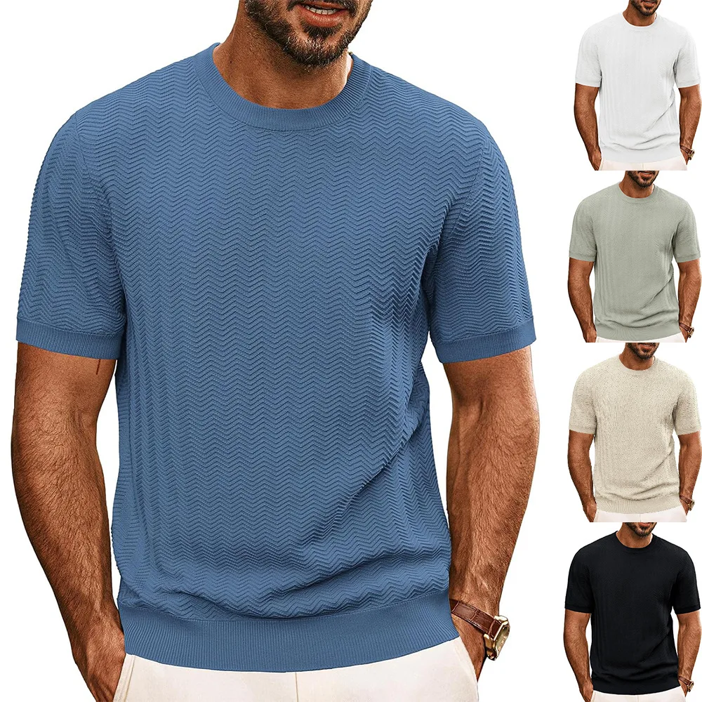 Knitted Short-sleeved Mens Top Summer Hollow Breathable Knitted Sweater Round Neck Short-sleeved Solid T-shirt Men's Clothing
Knitted Short-sleeved Mens Top Summer Hollow Breathable Knitted Sweater Round Neck Short-sleeved Solid T-shirt Men's Clothing