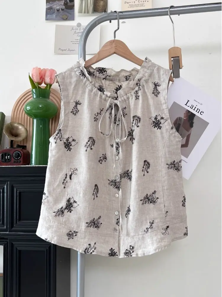 Artistic Print Svel Top Women's plus Size Raindrop Hemp Floral Embroidery round Netie Drapey Comfortable Summer irt
Artistic Print Svel Top Women's plus Size Raindrop Hemp Floral Embroidery round Netie Drapey Comfortable Summer irt