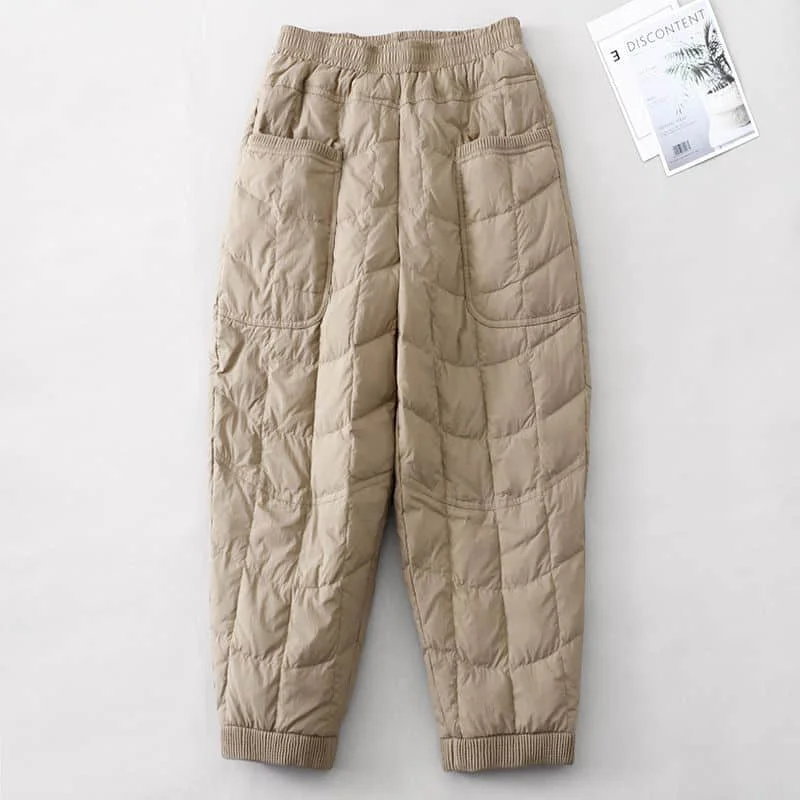 Solid Harem Pants for Women Vintage Trousers Women Korean Style Casual Winter Warm Rhombic Quilted Lantern Pants Women Clothing
Solid Harem Pants for Women Vintage Trousers Women Korean Style Casual Winter Warm Rhombic Quilted Lantern Pants Women Clothing