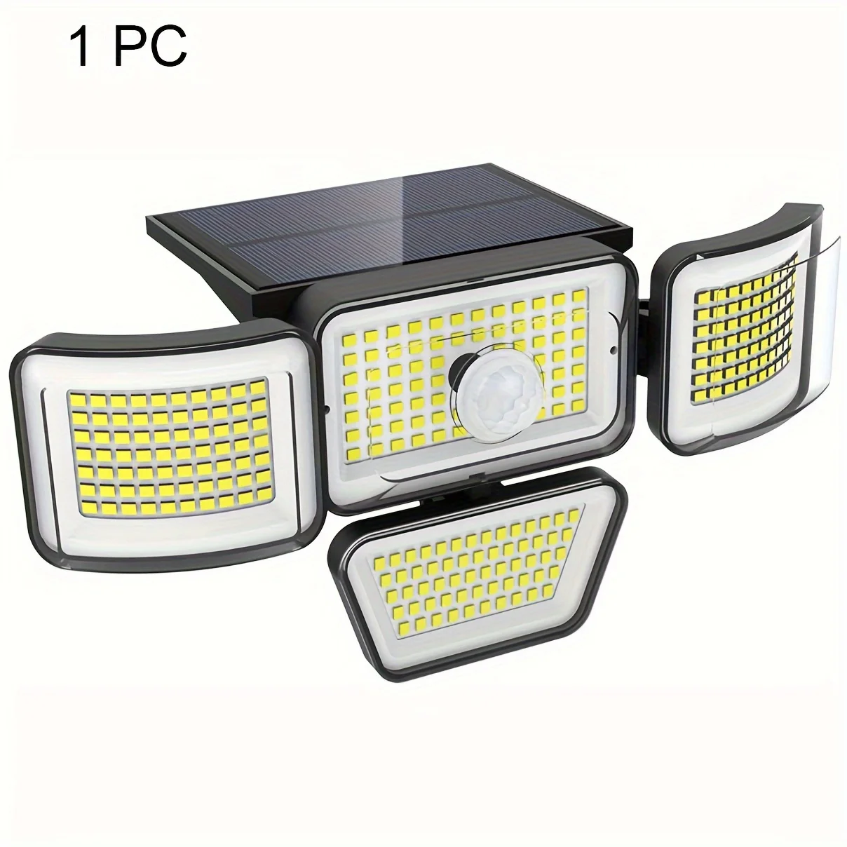 Солнечные уличные светильники 278LED 4500LM, 4 регулируемые головки, датчик движения, 3 режима, 6500K, IP65, с пультом ДУ, охранные прожекторы
Солнечные уличные светильники 278LED 4500LM, 4 регулируемые головки, датчик движения, 3 режима, 6500K, IP65, с пультом ДУ, охранные прожекторы