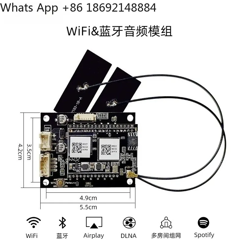 WiFi Audio Bluetooth Audio Module Supports AirPlay DLNA for Smart Speaker Power
WiFi Audio Bluetooth Audio Module Supports AirPlay DLNA for Smart Speaker Power