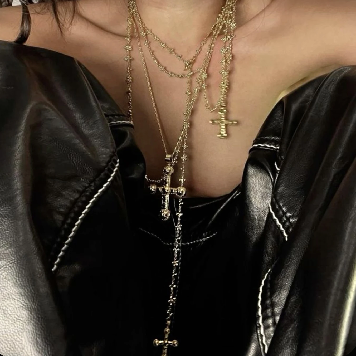 Vintage Gold Color Cross Pendants Necklace for Women Zircon Cross Charms Long Tassel Necklaces gothic Layering Statement Jewelry
Vintage Gold Color Cross Pendants Necklace for Women Zircon Cross Charms Long Tassel Necklaces gothic Layering Statement Jewelry