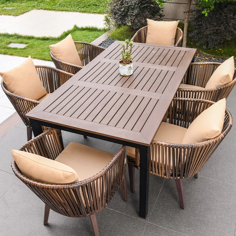 Outdoor table and chair courtyard villa garden PE woven rattan chair leisure terrace
Outdoor table and chair courtyard villa garden PE woven rattan chair leisure terrace