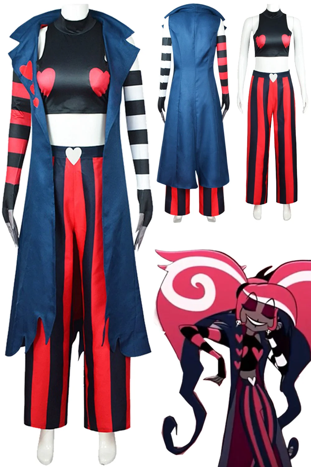 Velvet Cosplay Women Costume Hazzbin Cartoon Hotel Roleplay Outfits Earrings Gloves Set Female Fantaisa Halloween Party Suit
Velvet Cosplay Women Costume Hazzbin Cartoon Hotel Roleplay Outfits Earrings Gloves Set Female Fantaisa Halloween Party Suit