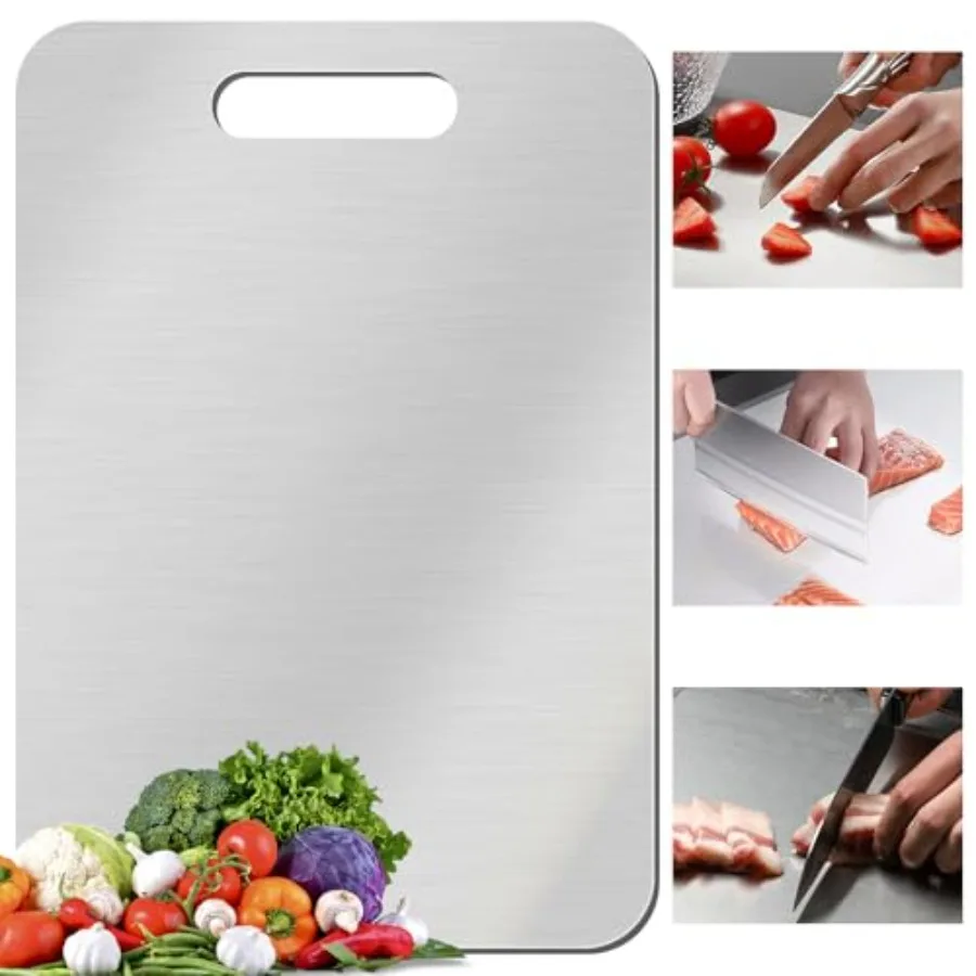 Титановая разделочная доска Разделочные доски из нержавеющей стали для двухсторонняя пищевая титановая доска для резки овощей и
Титановая разделочная доска Разделочные доски из нержавеющей стали для двухсторонняя пищевая титановая доска для резки овощей и