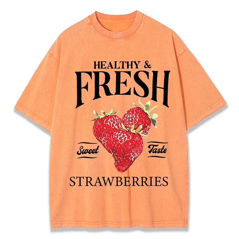 Женская хлопковая футболка с милым принтом Fresh Strawberrys, удобные топы с круглым вырезом, летняя повседневная женская одежда
Женская хлопковая футболка с милым принтом Fresh Strawberrys, удобные топы с круглым вырезом, летняя повседневная женская одежда