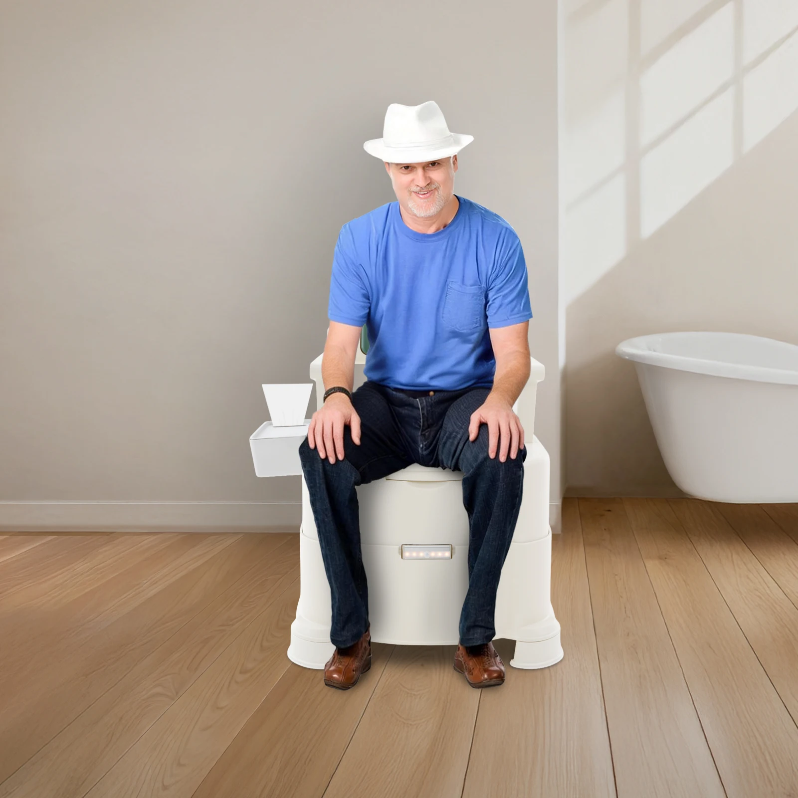 Portable Commode Chair with Armrests And Induction Night Light for Elderly And Disabled - Lightweight Toilet Seat with Handles
Portable Commode Chair with Armrests And Induction Night Light for Elderly And Disabled - Lightweight Toilet Seat with Handles