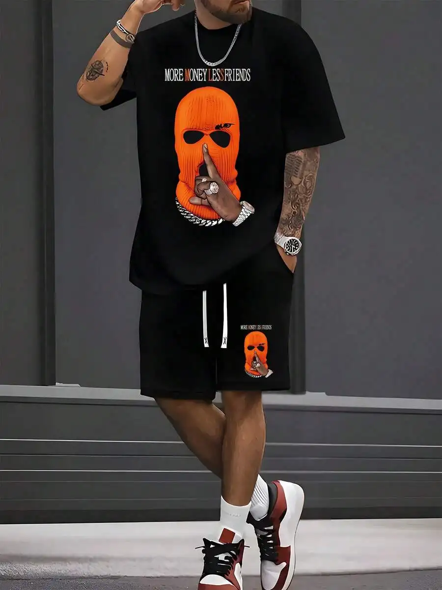 Mens Casual Print T-Shirt And Shorts Set Polyester Sportswear Summer Outfit
Mens Casual Print T-Shirt And Shorts Set Polyester Sportswear Summer Outfit