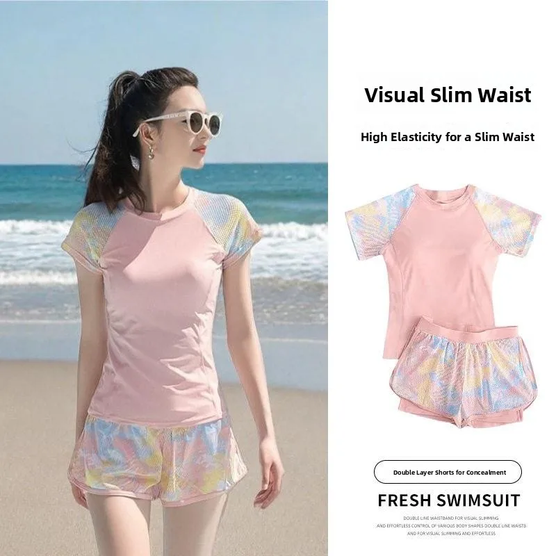 Women's Quick Dry Slimming Short Sleeve Surfing Swimsuit Two Piece Cover up Thermal Spring Large Size Swimming Costume
Women's Quick Dry Slimming Short Sleeve Surfing Swimsuit Two Piece Cover up Thermal Spring Large Size Swimming Costume