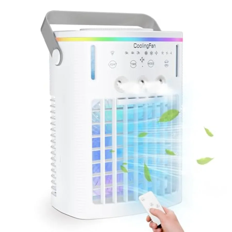 Portable AC unit for home use: aluminum housing, white color, 3-in-1 cooling, dehumidifying, and fan functions with remote cont
Portable AC unit for home use: aluminum housing, white color, 3-in-1 cooling, dehumidifying, and fan functions with remote cont