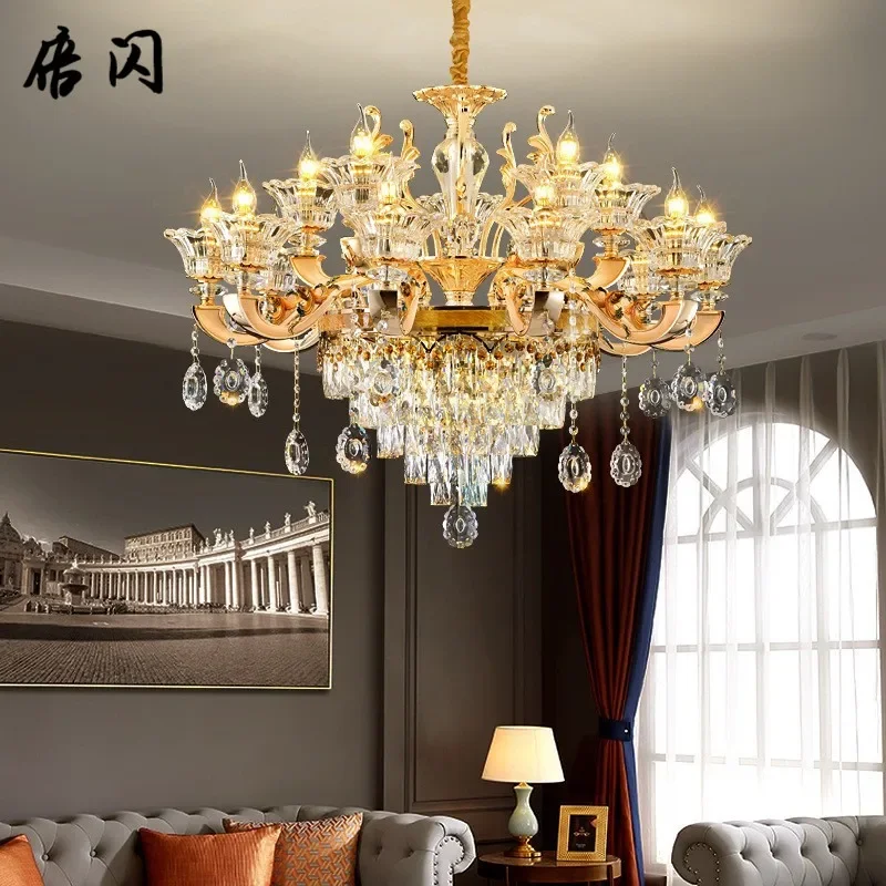 European Crystal Chandelier French Living Room Hotel Light Luxury Villa Bedroom Dining Room Zinc Alloy Pendant Lamp Indoor Decor
European Crystal Chandelier French Living Room Hotel Light Luxury Villa Bedroom Dining Room Zinc Alloy Pendant Lamp Indoor Decor