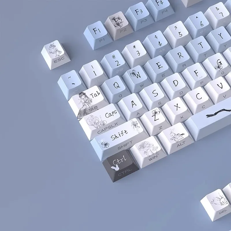 The original height of the ink keycap is small, and the full set of 128 keys is side-engraved with luminous PBT five-sided therm
The original height of the ink keycap is small, and the full set of 128 keys is side-engraved with luminous PBT five-sided therm