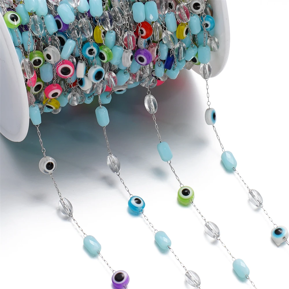 1meter Stainless Steel Crystal Beaded Chain Colorful Bead Gold Steel Color Chain for DIY Necklace Bracelet Jewelry Making
1meter Stainless Steel Crystal Beaded Chain Colorful Bead Gold Steel Color Chain for DIY Necklace Bracelet Jewelry Making