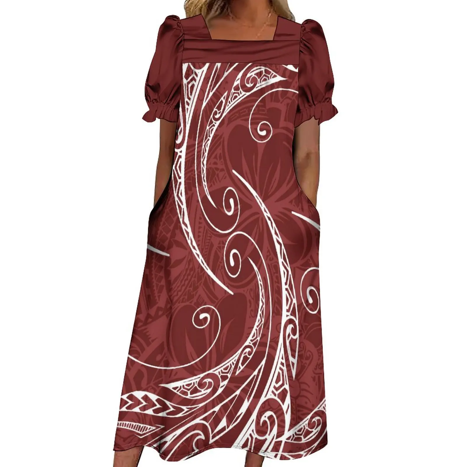 Women's Dress Summer Short Sleeve Hawaiian Custom Polynesian MUMU Dress High Quality Banquet Dress 2023 New pocket design MUMU
Women's Dress Summer Short Sleeve Hawaiian Custom Polynesian MUMU Dress High Quality Banquet Dress 2023 New pocket design MUMU