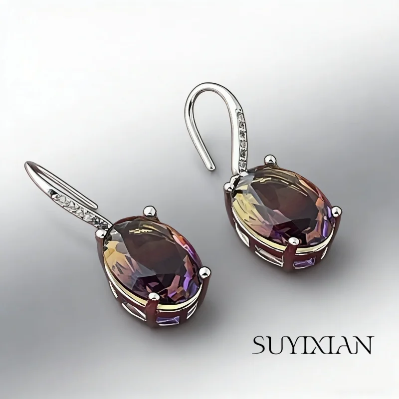 Стильные простые серьги из стерлингового серебра 925 пробы с аметистом и цирконом, подарок на день рождения, годовщину
Стильные простые серьги из стерлингового серебра 925 пробы с аметистом и цирконом, подарок на день рождения, годовщину