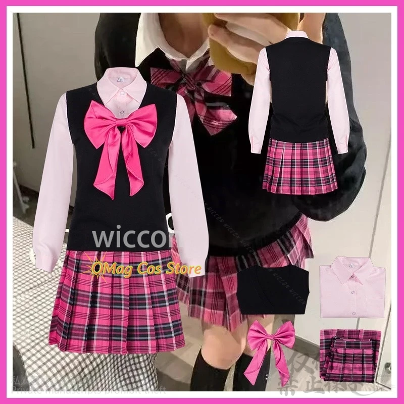 Anime Jirai Kei Girls Cosplay Japanese Kawaii JK School Dress Hot Pink Sweet Cheerleader Costumes Preppy Style Skirts Anime Cos
Anime Jirai Kei Girls Cosplay Japanese Kawaii JK School Dress Hot Pink Sweet Cheerleader Costumes Preppy Style Skirts Anime Cos