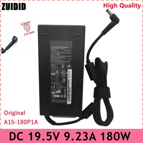 Original 180W 19.5V 9.23A 5.5*2.5MM A15-180P1A Laptop Adapter Charger For MSI GS70 GE62 GS63 GS70 WS60 CHICONY A17-180P4A