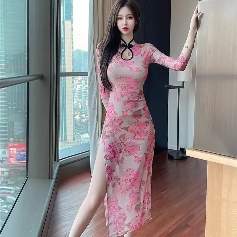 150kg Large Size Print Cheongsam Spring and Autumn Quarter Sleeve Qipao Dress Big Size 3Xl 4Xl Traditional Chinese Slim Dresses
150kg Large Size Print Cheongsam Spring and Autumn Quarter Sleeve Qipao Dress Big Size 3Xl 4Xl Traditional Chinese Slim Dresses