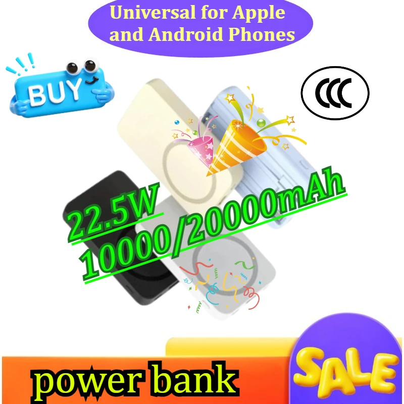 Wireless Fast Charging Magnetic Absorption Mobile Power Bank With Line 22.5W 10000/20000mah High Capacity Portable Charger
Wireless Fast Charging Magnetic Absorption Mobile Power Bank With Line 22.5W 10000/20000mah High Capacity Portable Charger