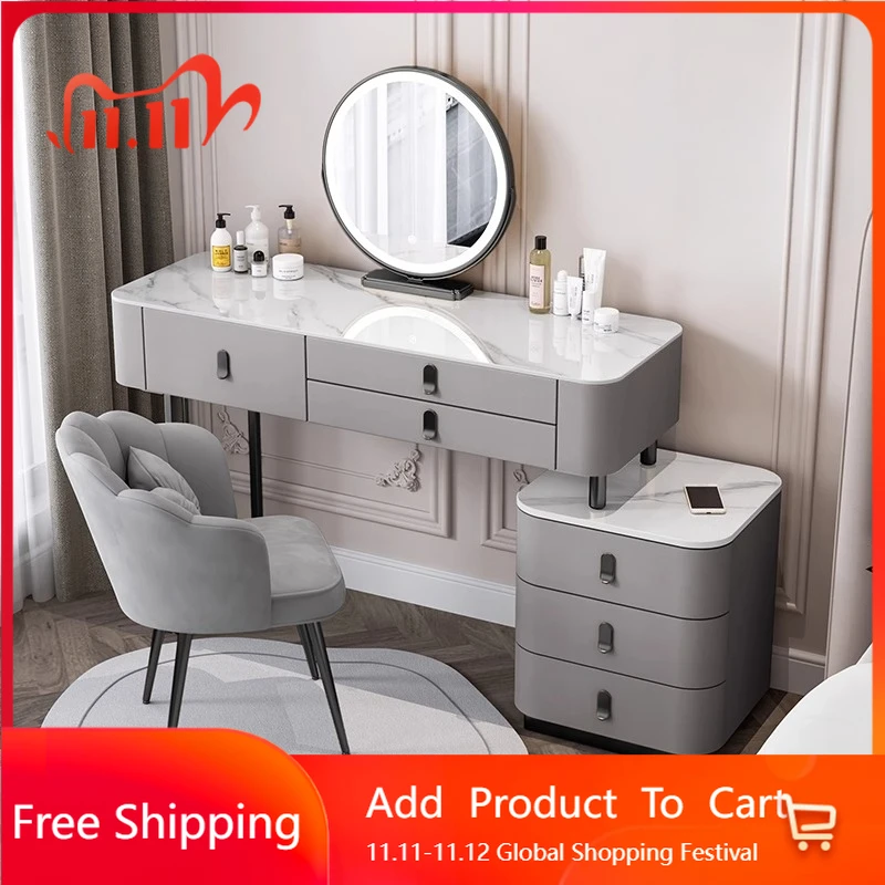 Wood Shelf Mirror Vanity Table Storage Modern Desgin Cosmetics Beauty Dressing Table System Comfortable Penteadeira Furniture
Wood Shelf Mirror Vanity Table Storage Modern Desgin Cosmetics Beauty Dressing Table System Comfortable Penteadeira Furniture