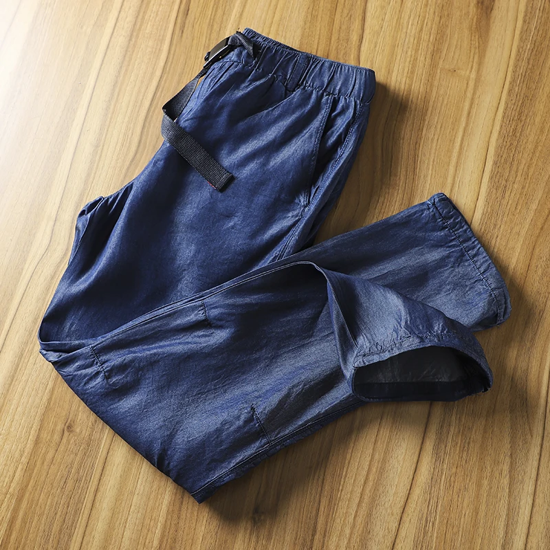 Ultra-Thin Soft Breathable Lyocell Fabric Men's Summer Casual Straight Leg Jeans with Belt Fashionable Loose Fit Jeans
Ultra-Thin Soft Breathable Lyocell Fabric Men's Summer Casual Straight Leg Jeans with Belt Fashionable Loose Fit Jeans