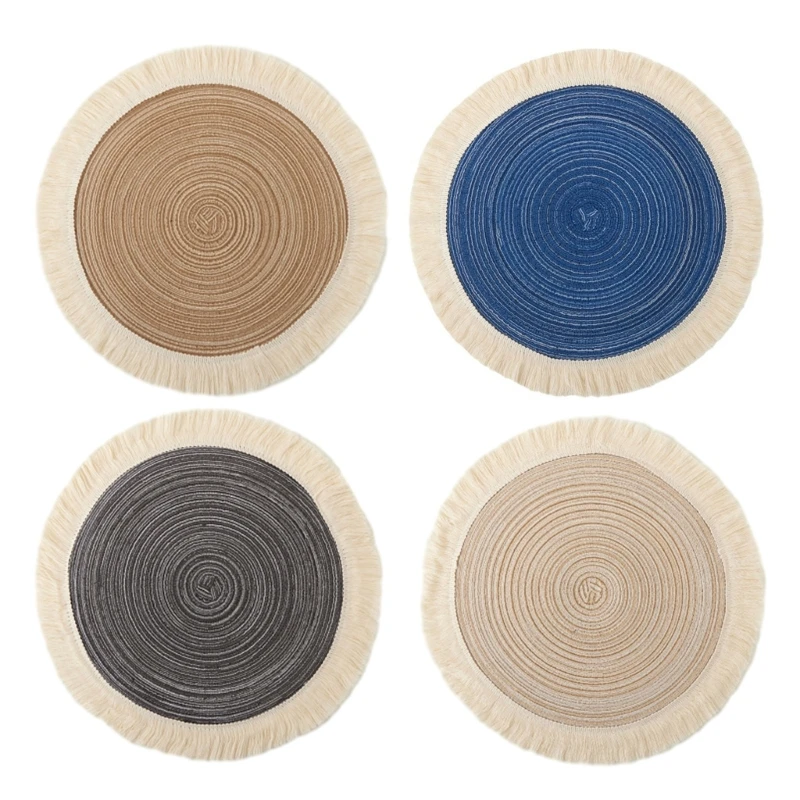 6Pcs AntiSlip Round Tassels Placemats Decorative Dinner Table Mat Simple Insulated Placemats Western Mat Placemats
6Pcs AntiSlip Round Tassels Placemats Decorative Dinner Table Mat Simple Insulated Placemats Western Mat Placemats