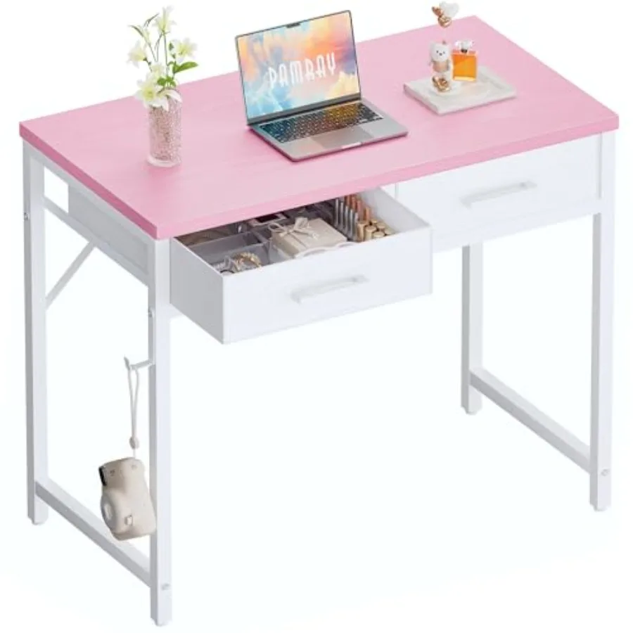 Small Computer Desk with 2 Drawers for Bedroom Study Writing Home Office Table for Small Spaces
Small Computer Desk with 2 Drawers for Bedroom Study Writing Home Office Table for Small Spaces