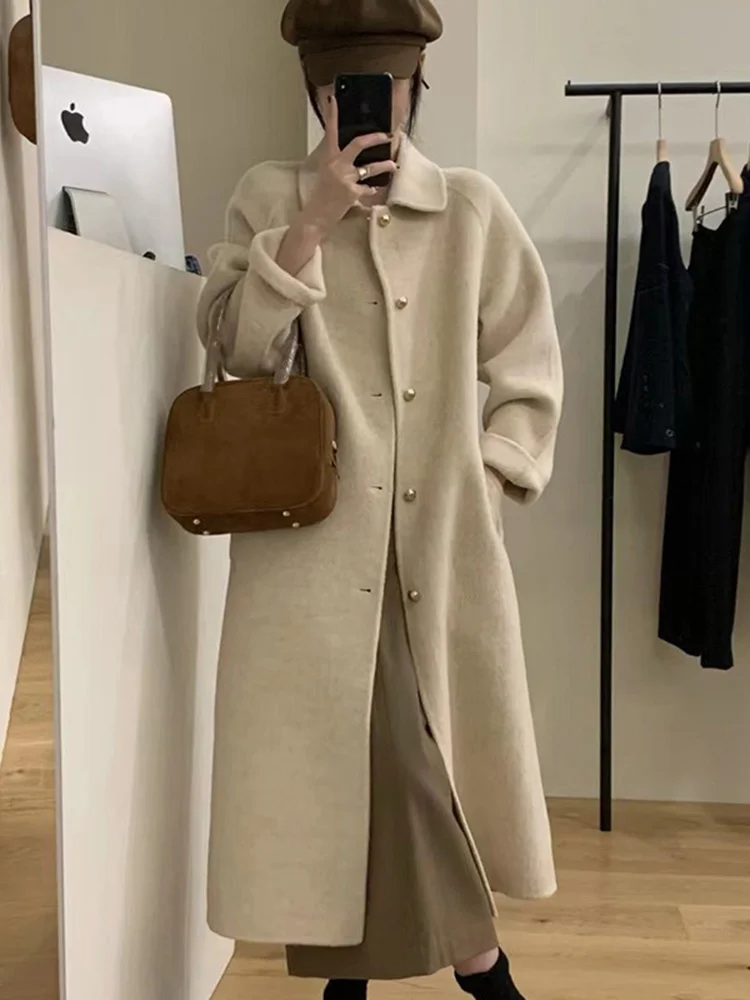 2023 South Korea East Gate Small Flip Collar Albaka Soft Double Sided Fleece Coat Single Breasted Wool Coat
2023 South Korea East Gate Small Flip Collar Albaka Soft Double Sided Fleece Coat Single Breasted Wool Coat