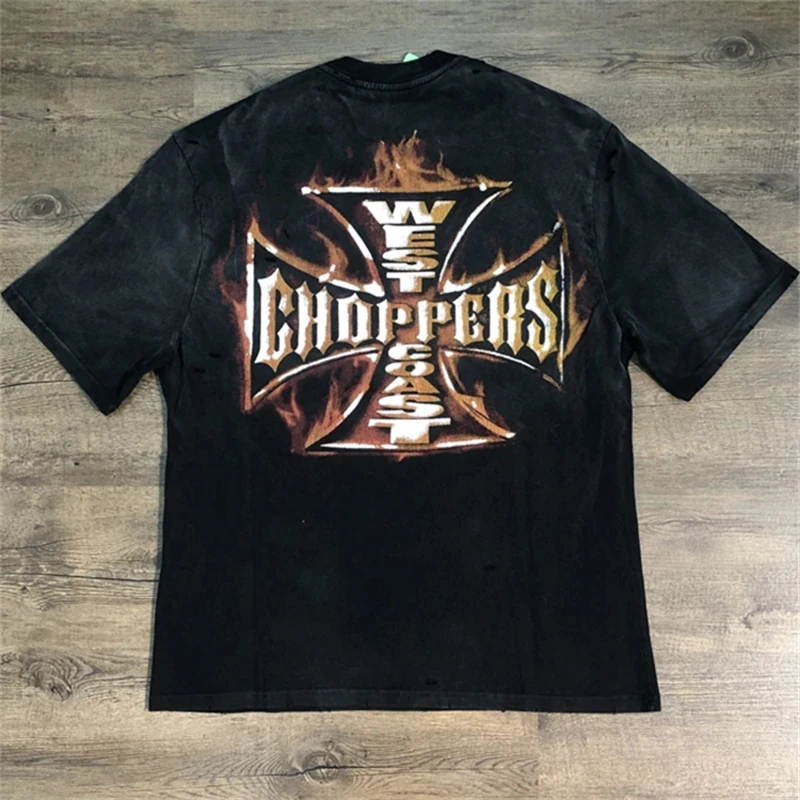 Винтажная потертая футболка West Coast Choppers Saint для мужчин и женщин, винтажная уличная футболка высокого качества с принтом отверстий, футболки
Винтажная потертая футболка West Coast Choppers Saint для мужчин и женщин, винтажная уличная футболка высокого качества с принтом отверстий, футболки