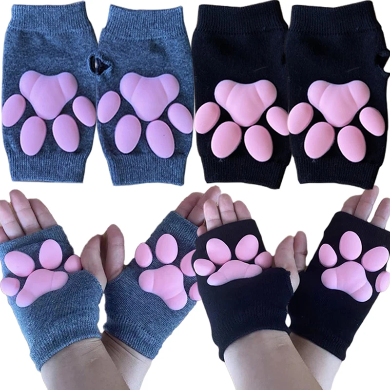 Popular 3D Silicone Cat Paw Claw Gloves Winter Faux Fur Knitted Kitten Fingerless Black Gloves Christmas Halloween Womens Girls
Popular 3D Silicone Cat Paw Claw Gloves Winter Faux Fur Knitted Kitten Fingerless Black Gloves Christmas Halloween Womens Girls