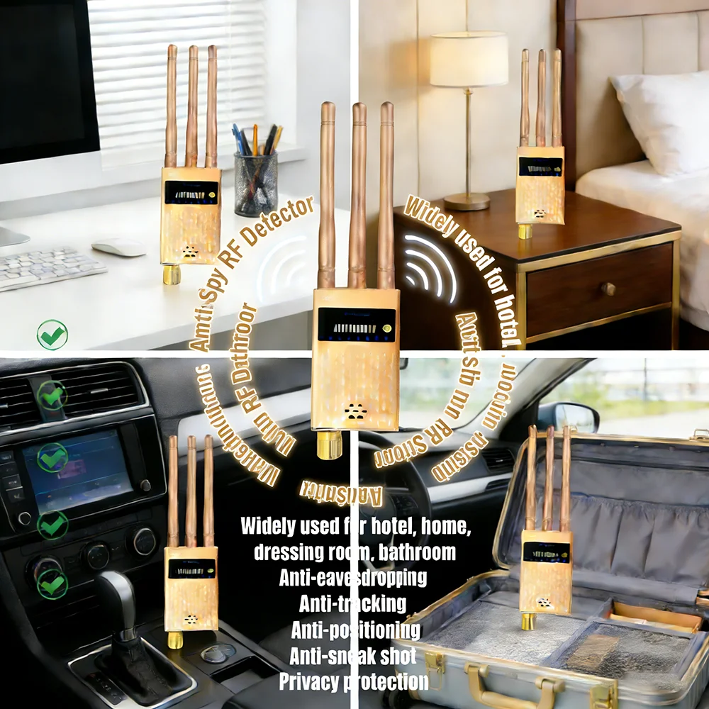 Professional Wireless RF Signal Detector Bug GSM Device Detects GPS Locator Tracker Lens Finder Radio Anti Candid Camera Scanner