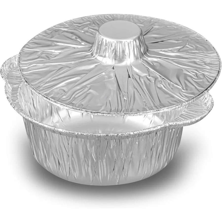 Foil Lux 34 Ounce Pans And Lids, 100 Disposable Pots With Lids - Oven-Ready, Stove Compatible, Aluminum Foil Baking Pans, Freeza
Foil Lux 34 Ounce Pans And Lids, 100 Disposable Pots With Lids - Oven-Ready, Stove Compatible, Aluminum Foil Baking Pans, Freeza