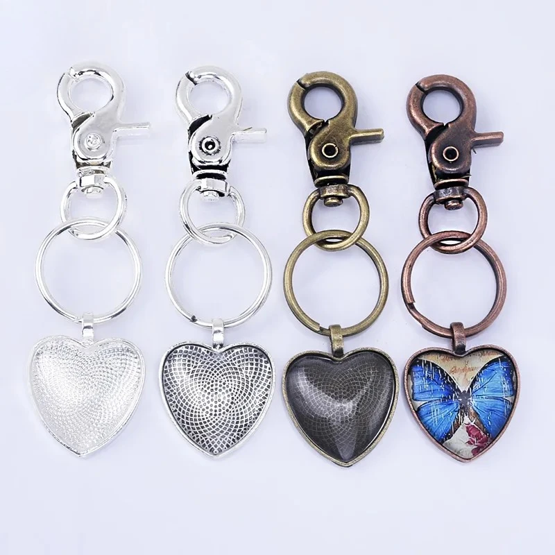 DIY Keychain Kits 25mm Heart Bezel Cabochon Setting Pendant Trays with Lobster Clasp Glass Cabochons,sold 5pcs/set
DIY Keychain Kits 25mm Heart Bezel Cabochon Setting Pendant Trays with Lobster Clasp Glass Cabochons,sold 5pcs/set