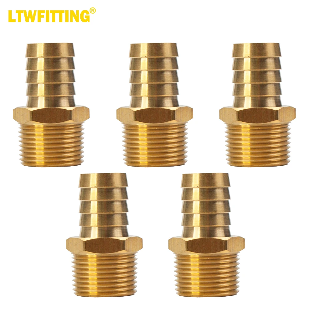 LTWFITTING Brass Barb Fitting Coupler/Connector 3/4-Inch Hose ID x 3/4-Inch Male NPT Gas(Pack of 5)
LTWFITTING Brass Barb Fitting Coupler/Connector 3/4-Inch Hose ID x 3/4-Inch Male NPT Gas(Pack of 5)