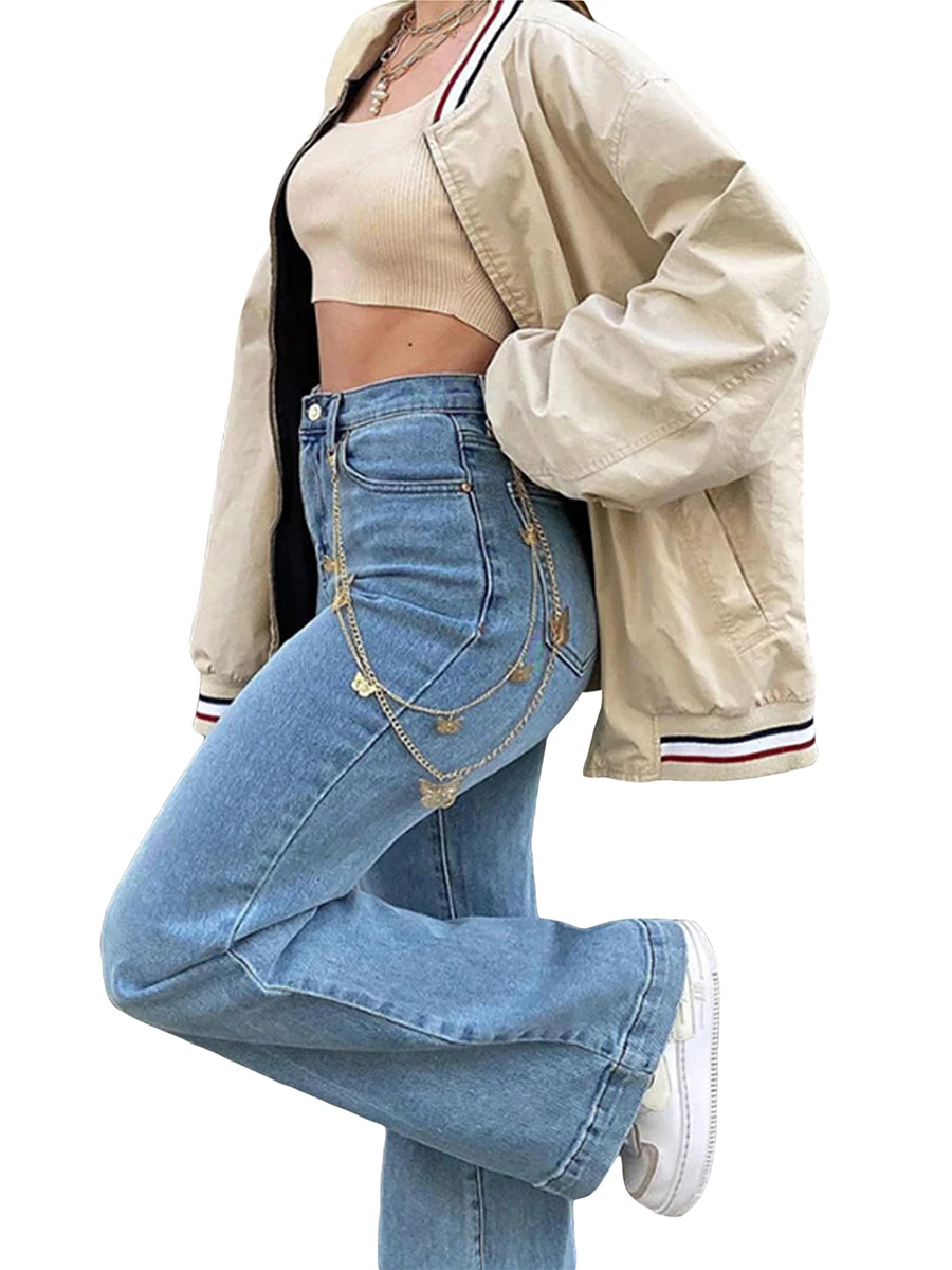 Women Denim Flared Pants Casual Solid Color Stretchy High Waist Bell Bottom Jeans Streetwear
Women Denim Flared Pants Casual Solid Color Stretchy High Waist Bell Bottom Jeans Streetwear