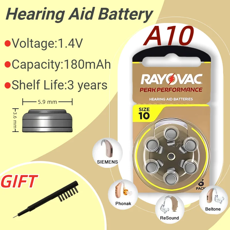 A10/ZA10/10A/P10/PR70 Hearing Aid Batteries High Performance Zinc Air Battery High Power for Hearing Aids (1.4V, Mercury-Free)
A10/ZA10/10A/P10/PR70 Hearing Aid Batteries High Performance Zinc Air Battery High Power for Hearing Aids (1.4V, Mercury-Free)