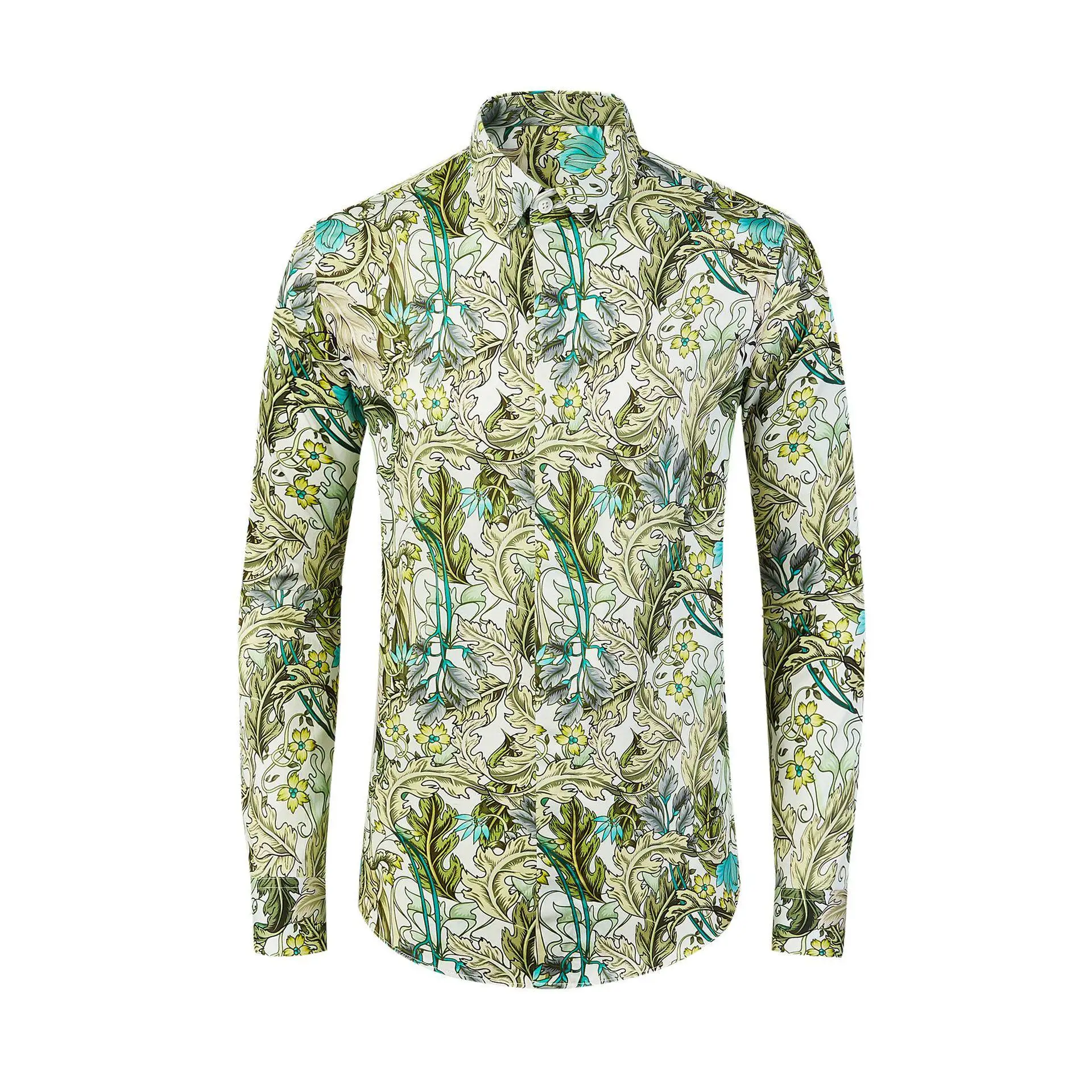 Men's printed long sleeved shirt, green style, suitable for vacation, outdoor social parties, men's clothing
Men's printed long sleeved shirt, green style, suitable for vacation, outdoor social parties, men's clothing