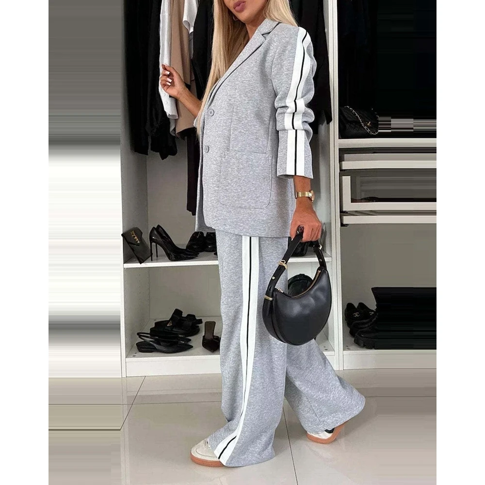 Women's Ensemble Femme 2 Pièces Long Sleeve Nothched Collar Blazer and Pants Set Office Lady Workwear Outfits
Women's Ensemble Femme 2 Pièces Long Sleeve Nothched Collar Blazer and Pants Set Office Lady Workwear Outfits