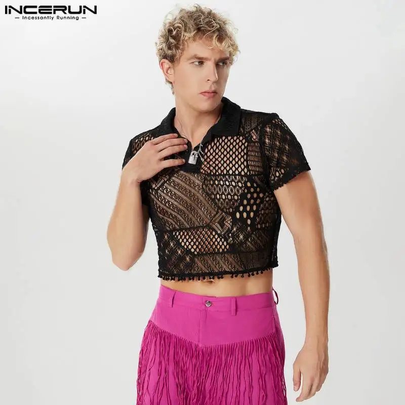 INCERUN Men Shirt Lace Transparent Sexy Lapel Short Sleeve Crop Tops Streetwear Summer 2024 Party Fashion Unisex Shirts S-3XL
INCERUN Men Shirt Lace Transparent Sexy Lapel Short Sleeve Crop Tops Streetwear Summer 2024 Party Fashion Unisex Shirts S-3XL