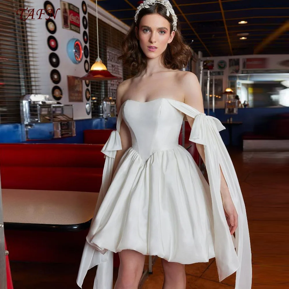 TAFN Simple Wedding Party Dresses A-line Mini Bridal Gown Strapless Illusion Backless vestidos de fiesta elegantes 2024
TAFN Simple Wedding Party Dresses A-line Mini Bridal Gown Strapless Illusion Backless vestidos de fiesta elegantes 2024