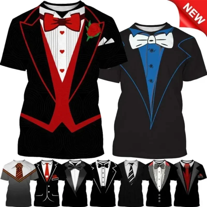 Funny Men Cloting Personality Tuxedo Retro Tie Suit Graphic T Shirts Fashion Fake Suit Short Sleeve Casual Party Kids Tees Tops
Funny Men Cloting Personality Tuxedo Retro Tie Suit Graphic T Shirts Fashion Fake Suit Short Sleeve Casual Party Kids Tees Tops