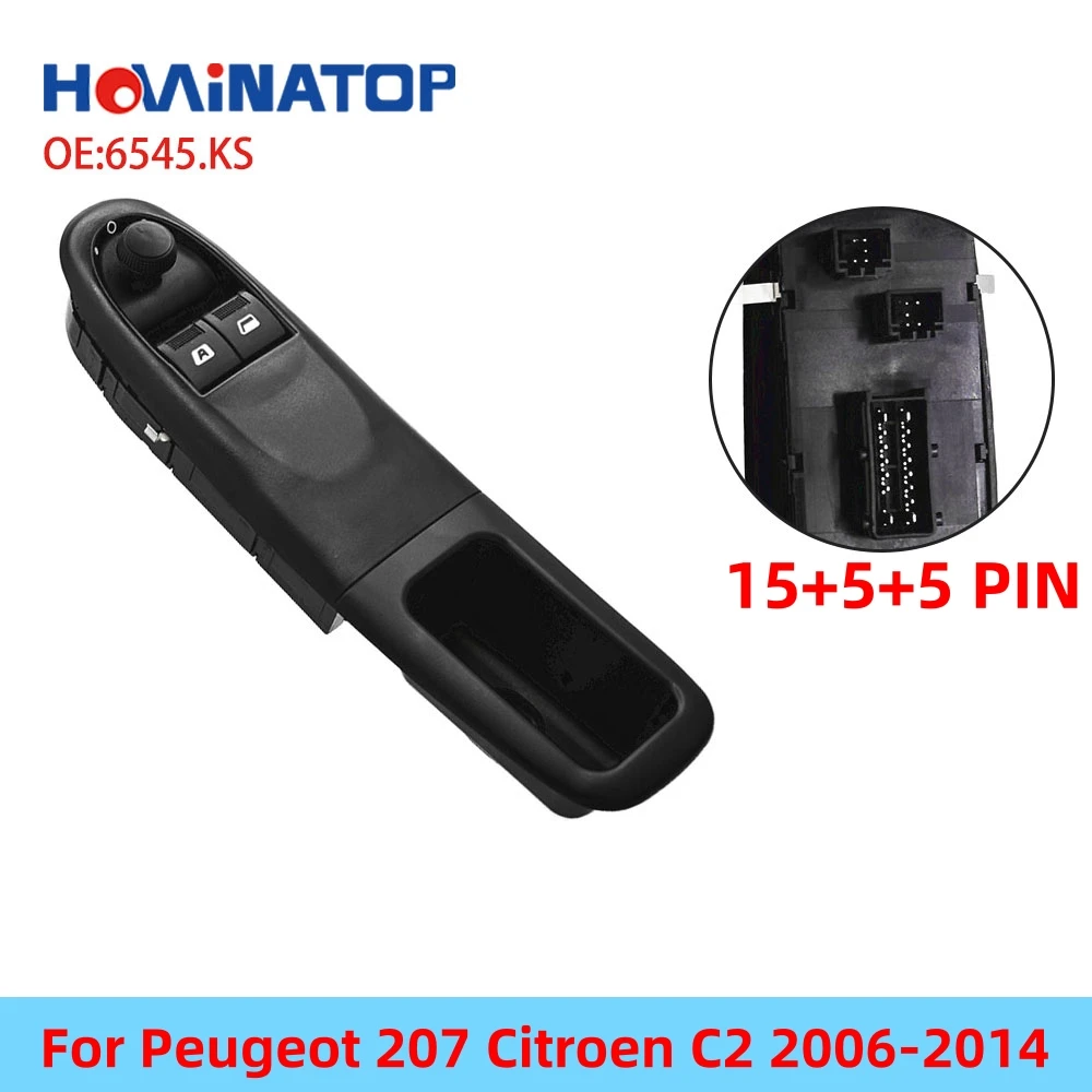HOWINATOP 6552.YX 15+5+5 Pin Master Power Window Control Switch For Peugeot 207 Citroen C2 2006-2014 OEM Replacement
HOWINATOP 6552.YX 15+5+5 Pin Master Power Window Control Switch For Peugeot 207 Citroen C2 2006-2014 OEM Replacement
