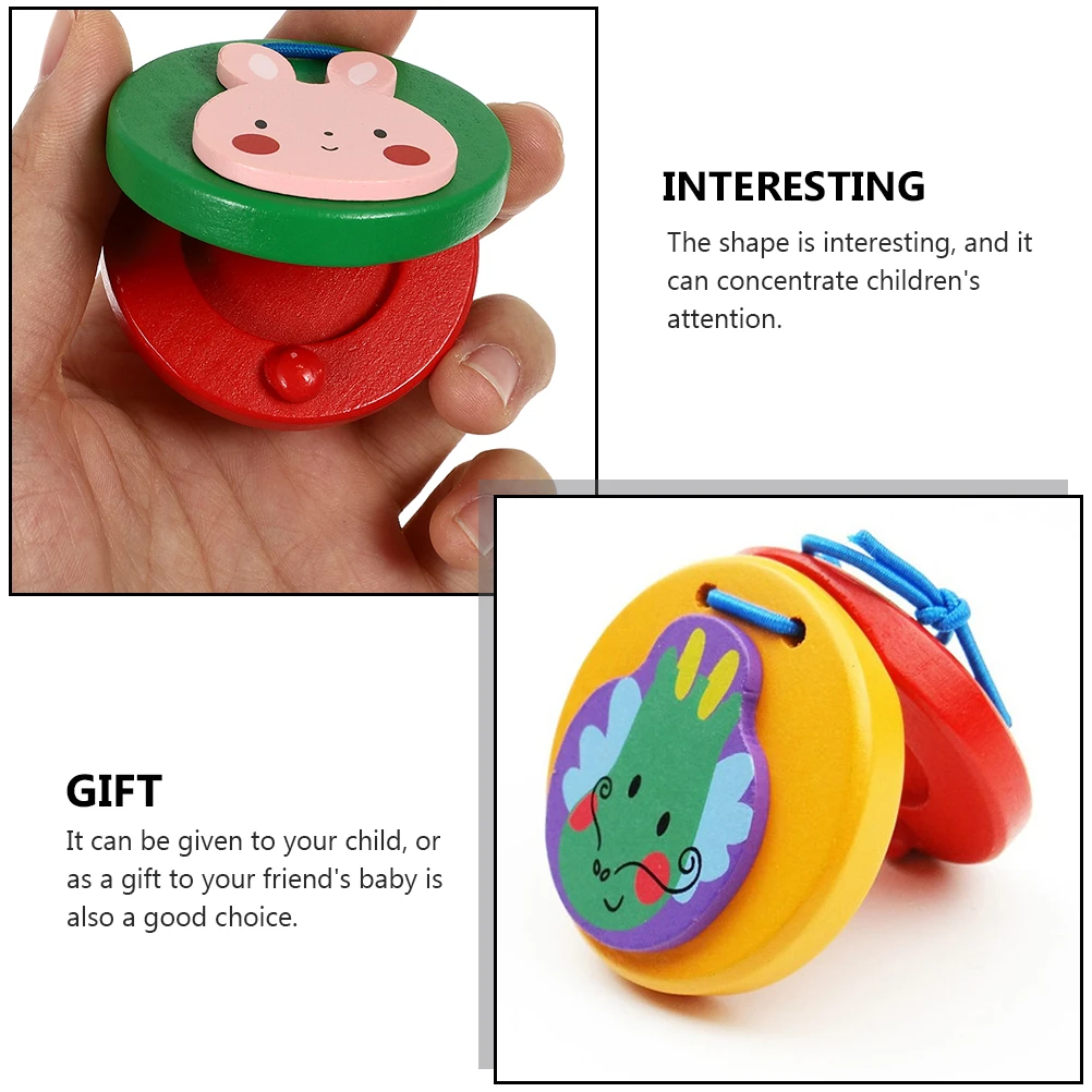 6pcs Wooden Castanets Kids Musical Instruments Percussion Toys Safe Cartoon Children LearningEducational for Boys
6pcs Wooden Castanets Kids Musical Instruments Percussion Toys Safe Cartoon Children LearningEducational for Boys