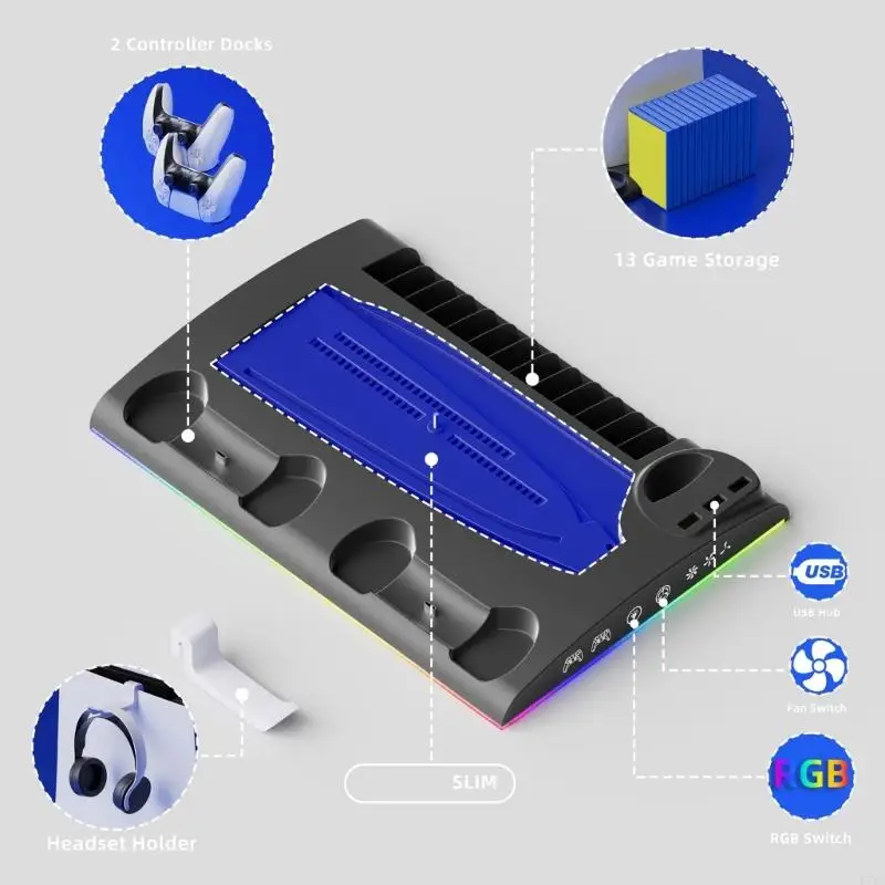 15YA Multifunctional Stand Base with Color Lights Innovative Stand Base Consoles Cooling Dock Game Spare Part for P5 & P5
15YA Multifunctional Stand Base with Color Lights Innovative Stand Base Consoles Cooling Dock Game Spare Part for P5 & P5