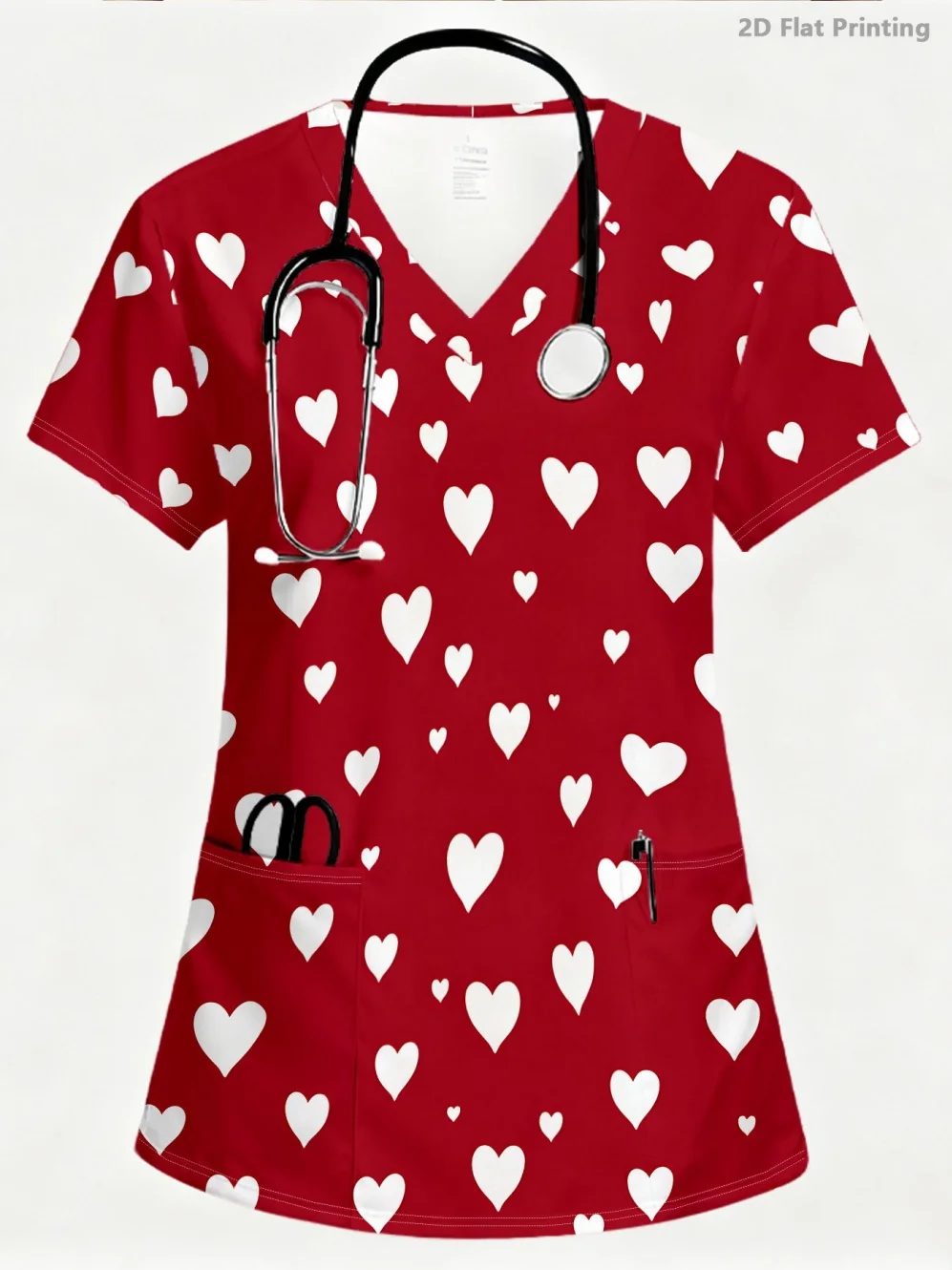 Medical Uniform Woman Fashion Heart Print Leisure Dentist Scrub Uniform Comfortable Short Sleeved with Pocket Clinical Uniform
Medical Uniform Woman Fashion Heart Print Leisure Dentist Scrub Uniform Comfortable Short Sleeved with Pocket Clinical Uniform