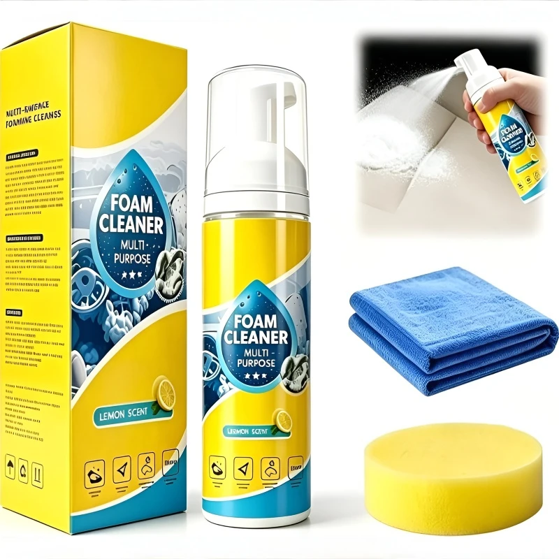 Multi Functional Foam Cleaner Set with Sponge and Towel No Rinse for Car Interior Leather Maintenance Household Stain Remover
Multi Functional Foam Cleaner Set with Sponge and Towel No Rinse for Car Interior Leather Maintenance Household Stain Remover